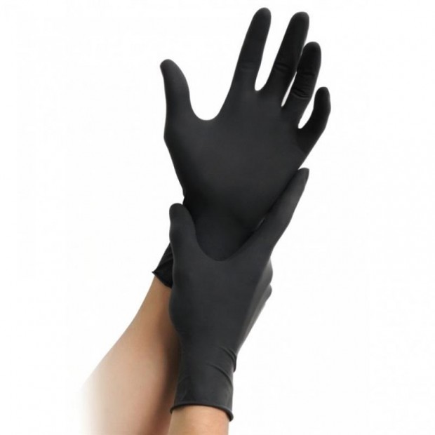 GUANTES NITRILO NEGRO S/POLVO T/G