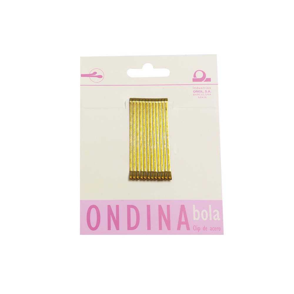 CARTON 12 CLIPS ONDINA BOLA BRONCE 50mm