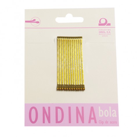 CARTON 12 CLIPS ONDINA BOLA BRONCE 50mm