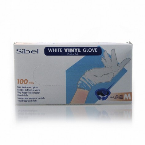 GUANTES SIBEL WHITE VINILO TALLA M