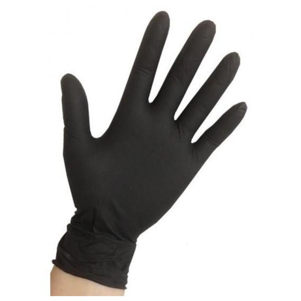 GUANTES SIBEL BLACK LATEX TALLA M 100 UNIDADES