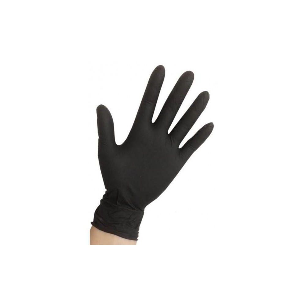 GUANTES SIBEL BLACK LATEX TALLA M 100 UNIDADES