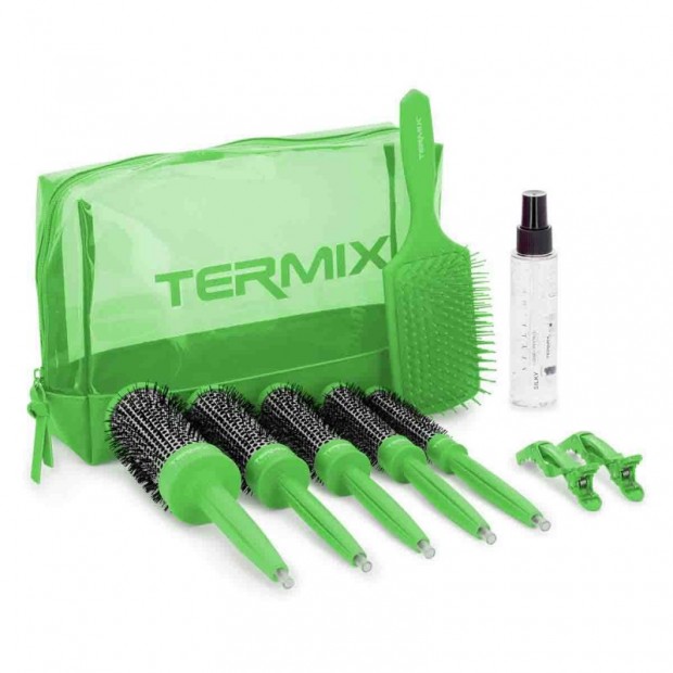 SET DE BRUSHING PROFESIONAL TERMIX 3 PASOS VERDE FLUOR