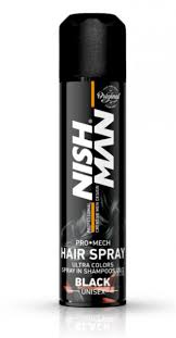 NISHMAN GLITTER HAIR SPRAY BLACK 150ml