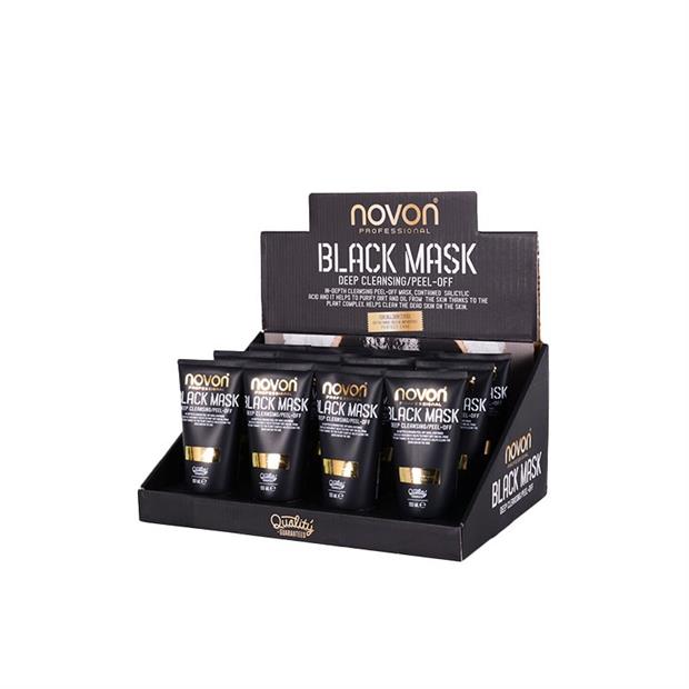 EXPOSITOR MASCARILLA FACIAL NEGRA BLACK MASK DEEP ( 12 UNIDS) NOVON