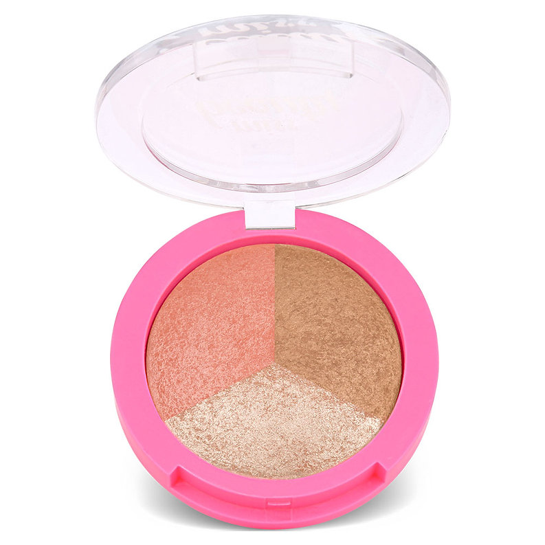 GOLDEN ROSE BAKED TRIO FACE POWDER BLUSHER BRONZER HIGHLIGHTER