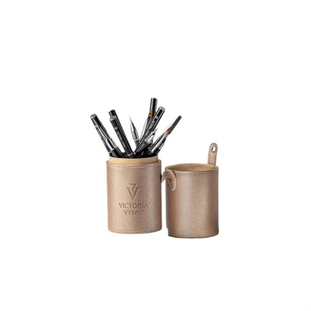 VICTORIA VYNN BRUSH CASE GOLD