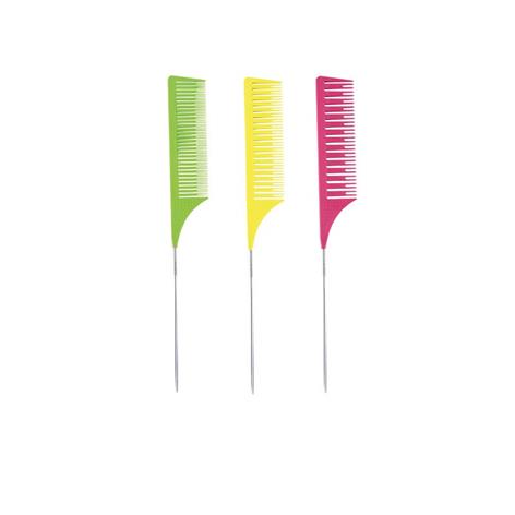 TINT COMB-LONG PIN YELLOW,PINK,GREEN 3PCS-BOX