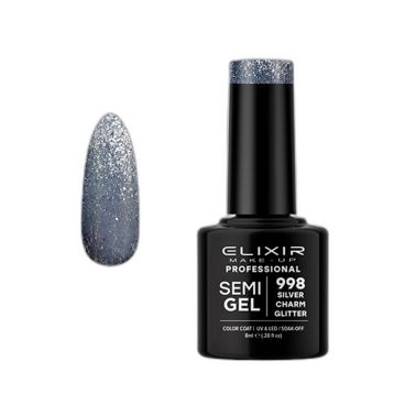 ELIXIR SEMI GEL COLOR 8 ML SILVER CHARM GLITTER Nº 998