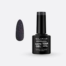 ELIXIR SEMI GEL COLOR 8 ML BLACK GLITTER Nº 1004