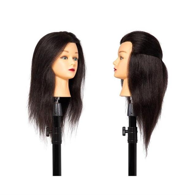 CABEZA MANIQUI WOMAN BLACK 30% ANIMAL+70%HUMANO 35-40CM(SOPORTE INCLUIDO)