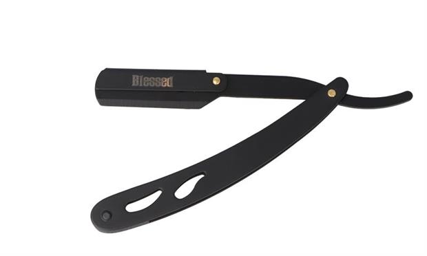NAVAJA DE MARIPOSA MANGO METAL NEGRO BLESSED