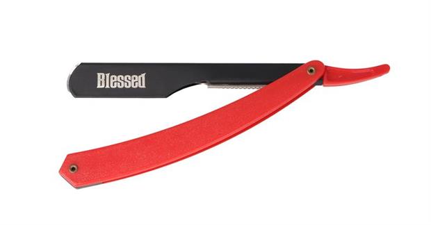 NAVAJA DE CARRIL MANGO PLASTICO ROJO BLESSED