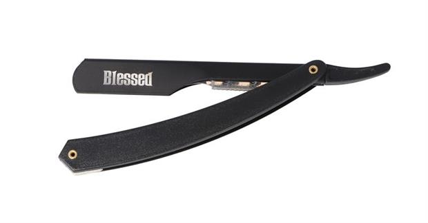 NAVAJA DE CARRIL MANGO PLASTICO NEGRO BLESSED