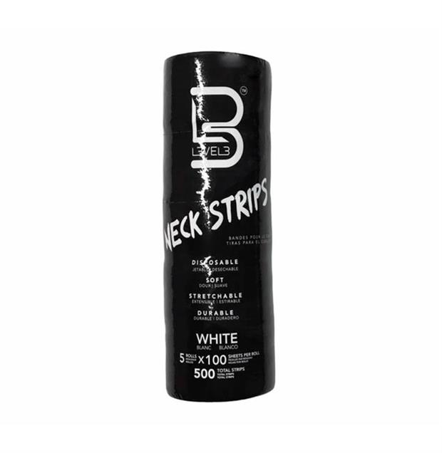 BLACK PRE-CUT NECK STRIPS PACKS 5 OF 100 UNITS L3VEL3