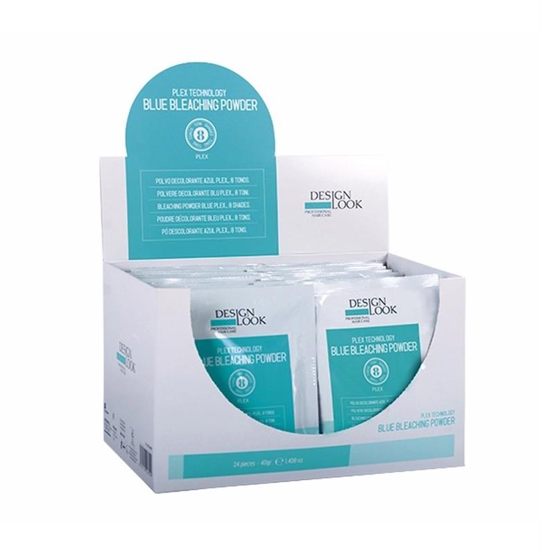 POLVO DECOLORANTE AZUL PLEX 8 TONOS CAJA 24 UDS