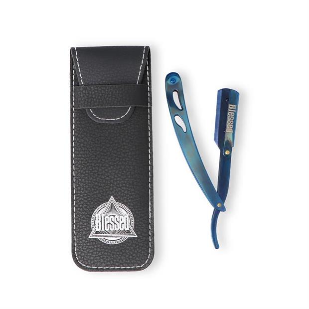 NAVAJA DE MARIPOSA MANGO METAL AZUL BLESSED