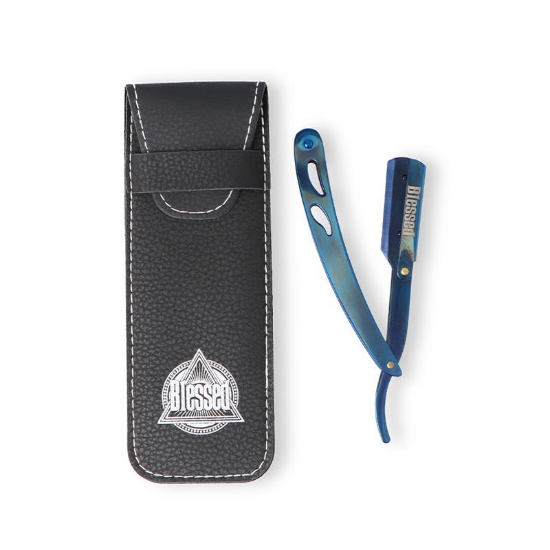 NAVAJA DE MARIPOSA MANGO METAL AZUL BLESSED