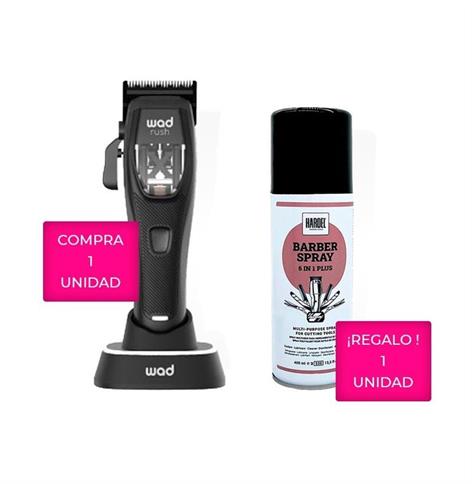 KIT CORTE WAD (RUSH HAIR CLIPPER+HARDEL BARBER SPRAY)