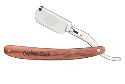 NAVAJA AFEITAR MANGO MADERA CAPTAIN COOK