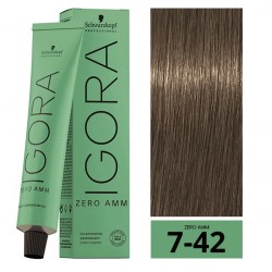 COLORACIONPERMANENTE SIN AMONIACO IGORA ZERO AMM 7-42 60ML