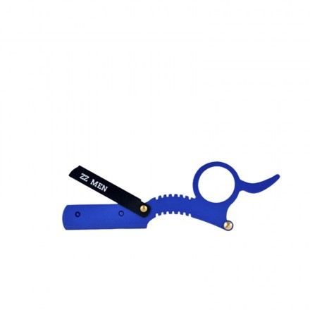 ZZ NAVAJA DE CORTE FORMA TIJERA AZUL