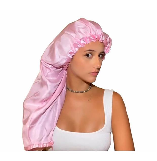GORRO DE SATÉN ALARGADO - ROSA BEBÉ